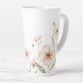 Soft Wildflower Border Watercolor Background Milchtasse (Rechte Ecke)