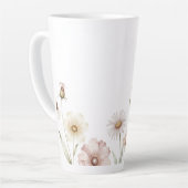 Soft Wildflower Border Watercolor Background Milchtasse (Linke Ecke)