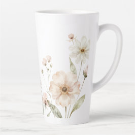 Soft Wildflower Border Watercolor Background Milchtasse