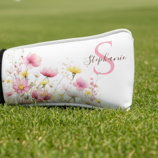 Soft Wildflower Monogram Golf Headcover
