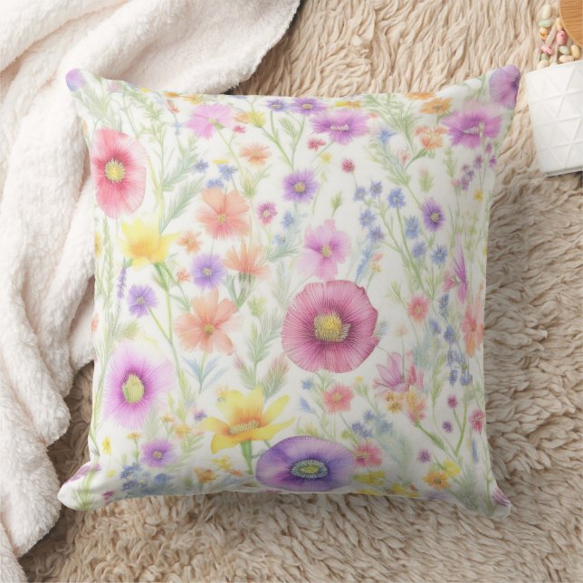 soft wildflower pastel pattern kissen (Decke)