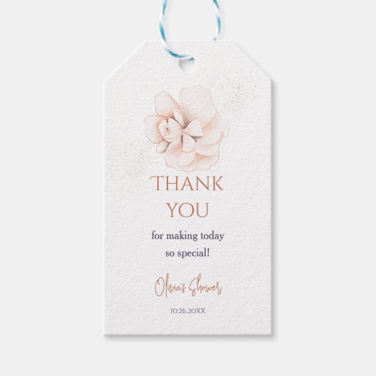 Soft Wildflowers Modern Baby Shower Invitation Geschenkanhänger (Vorderseite)