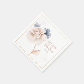 Soft Wildflowers Modern Baby Shower Invitation Serviette (Ecke)