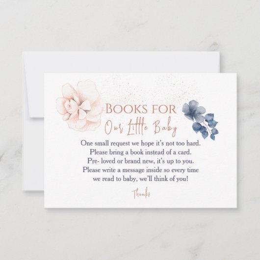 Soft Wildflowers Modern Books For Baby RSVP Karte (Vorderseite)