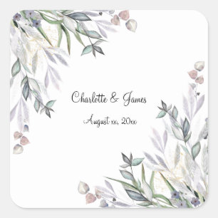 Soft Willows Lilac, schottische Heather, Wedding Quadratischer Aufkleber