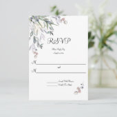 Soft Willows Lilac, schottische Heather, Wedding RSVP Karte (Stehend Vorderseite)