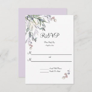 Soft Willows Lilac, schottische Heather, Wedding RSVP Karte