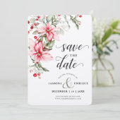 Soft Winter Berry Christmas | FOTO Save The Date (Stehend Vorderseite)