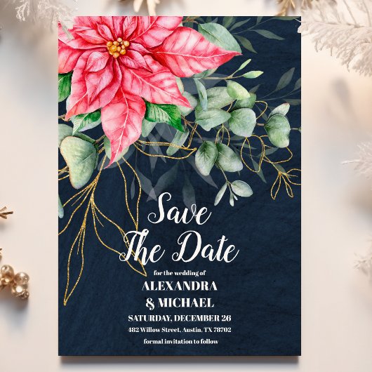 Soft Winter Berry Christmas Save The Date