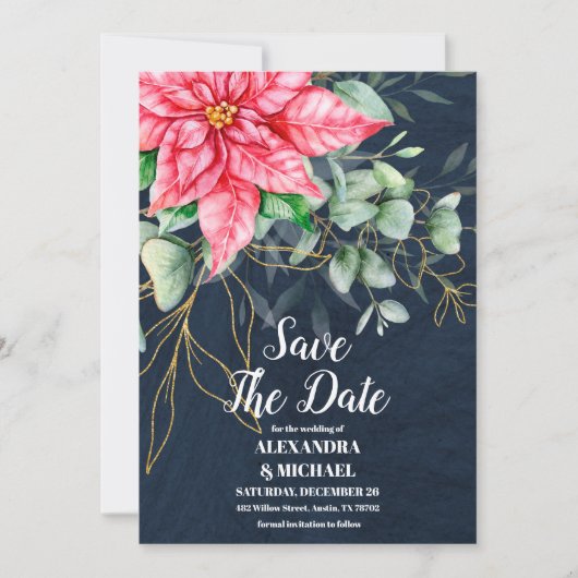 Soft Winter Berry Christmas Save The Date (Vorderseite)