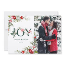Soft Winter Berry JOY Weihnachtskarte