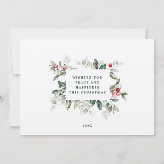 Soft Winter Berry JOY Weihnachtskarte Einladung (Rückseite)