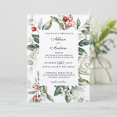 Soft Winter Berry Weihnachtsaufenthalt Einladung (Stehend Vorderseite)