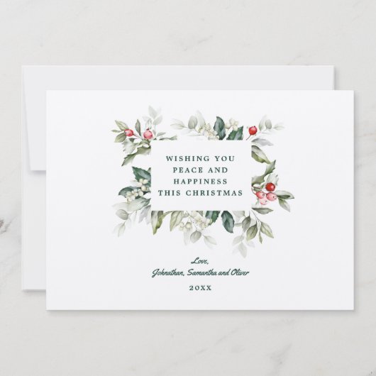 Soft Winter Berry Weihnachtskarte Einladung (Rückseite)