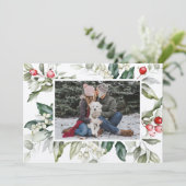 Soft Winter Berry Weihnachtskarte Einladung (Stehend Vorderseite)