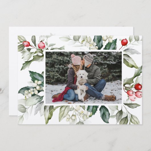 Soft Winter Berry Weihnachtskarte Einladung (Vorne/Hinten)