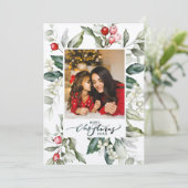 Soft Winter Berry Weihnachtskarte Einladung (Stehend Vorderseite)