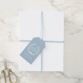 Soft Winter Blue Monogram Initials Geschenkanhänger (Mit Garn)