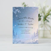 Soft Winter Daydream Save the Date Karten (Stehend Vorderseite)