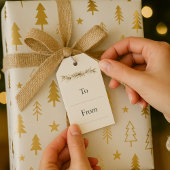 Soft Winter Pines Gift Tag Geschenkanhänger