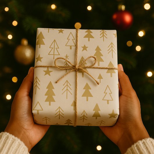 Soft Winter Trees Wrapping Paper Geschenkpapier