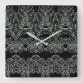 Soft Wirbel Black Quadratische Wanduhr (Vorderseite)