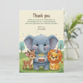 Soft Woodland Animals Storybook Birthday Dankeskarte (Stehend Vorderseite)