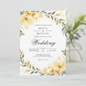 Soft Yellow Bloom Arch Wedding Einladung (Stehend Vorderseite)