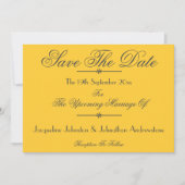 Soft Yellow Classic Script Name Chic Save the Date Ankündigung (Vorderseite)