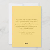 Soft Yellow Eid Mubarak Card with Islamic Arch Feiertagskarte (Rückseite)