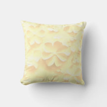 Soft Yellow Floral Dream Throw Pillow