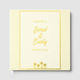 Soft Yellow Gold Foil Wedding Guest Book Gästebuch