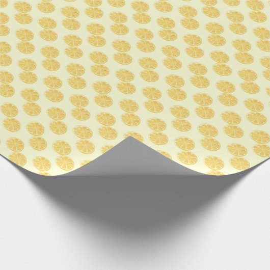 Soft Yellow Lemon Slice Watercolor Pattern Geschenkpapier (Ecke)