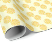 Soft Yellow Lemon Slice Watercolor Pattern Geschenkpapier (Rolleneckpunkt)
