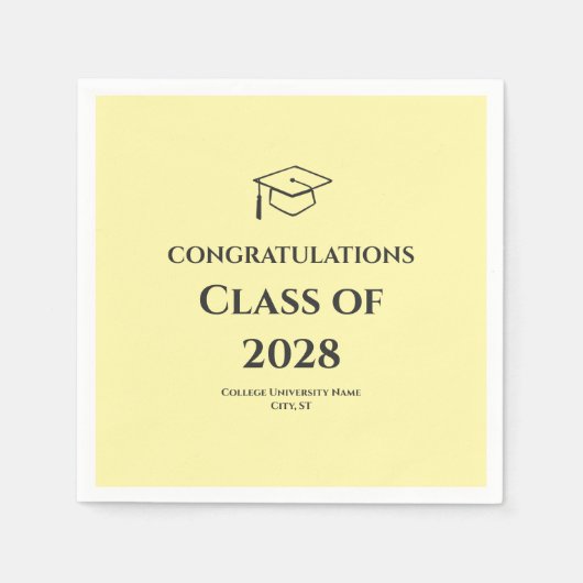 Soft Yellow Modern Congratulations Graduation  Serviette (Vorderseite)
