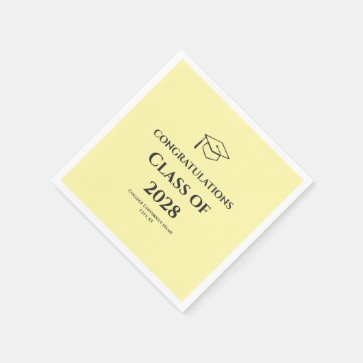 Soft Yellow Modern Congratulations Graduation  Serviette (Ecke)