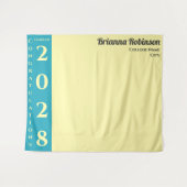 Soft Yellow Modern Graduation Party Wandteppich (Vorderseite (Horizontal))