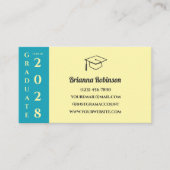 Soft Yellow Modern Graduation QR Code Name Card Telefonnummerkarte (Vorderseite)