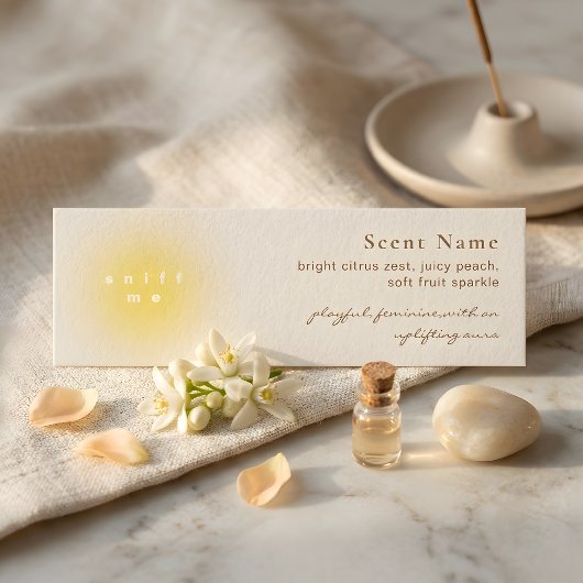 Soft Yellow Perfume Scent Sample Mini Tester Card Visitenkarte