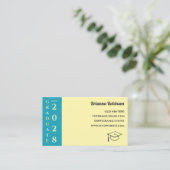 Soft Yellow Photo Modern Graduation Name Card Telefonnummerkarte (Stehend Vorderseite)
