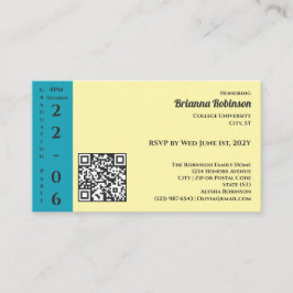 Soft Yellow Photo Modern Graduation Party Begleitkarte