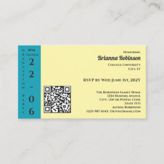 Soft Yellow Photo Modern Graduation Party Begleitkarte