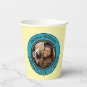 Soft Yellow Photo Modern Graduation Party Pappbecher (Rückseite)