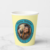 Soft Yellow Photo Modern Graduation Party Pappbecher (Vorderseite)