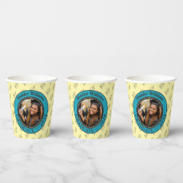 Soft Yellow Photo Modern Graduation Party Pappbecher