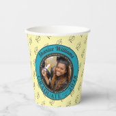Soft Yellow Photo Modern Graduation Party Pappbecher (Vorderseite)