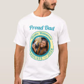 Soft Yellow Photo Modern Graduation Proud Dad T-Shirt (Vorderseite)