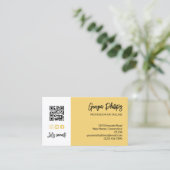 Soft Yellow QR Code 3 Photo Collage Visitenkarte (Stehend Vorderseite)