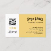Soft Yellow QR Code 3 Photo Collage Visitenkarte (Vorderseite)