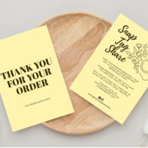 Soft Yellow Snap Tag Share Business Thank You Card